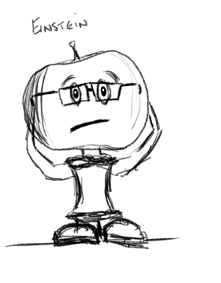 Illustration of Einstein the Apple, created by Holy Trinity PS