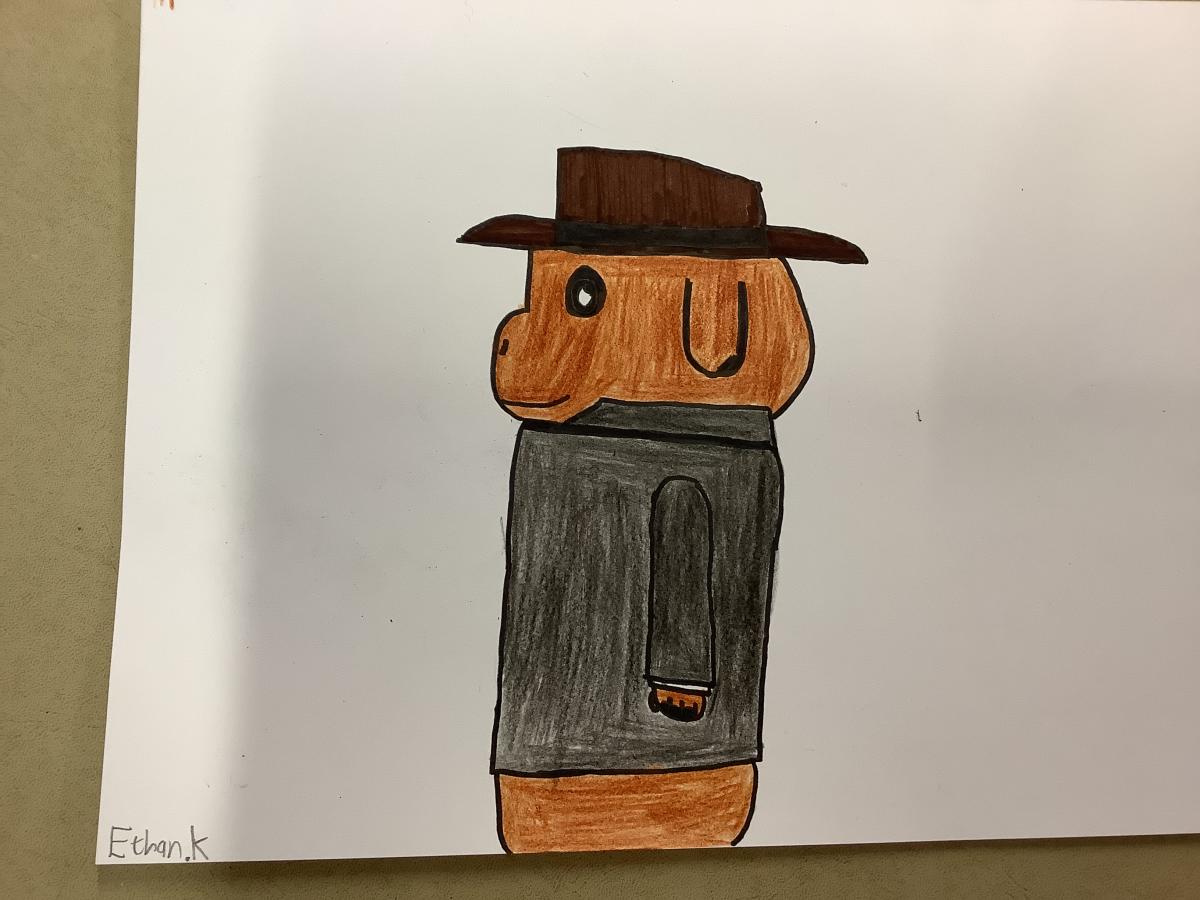 Flynn the dog from Flynn and the Dog Treats That Tasted REALLY good written by Ballyclare Primary School p7 and Ballyclare High School year 9