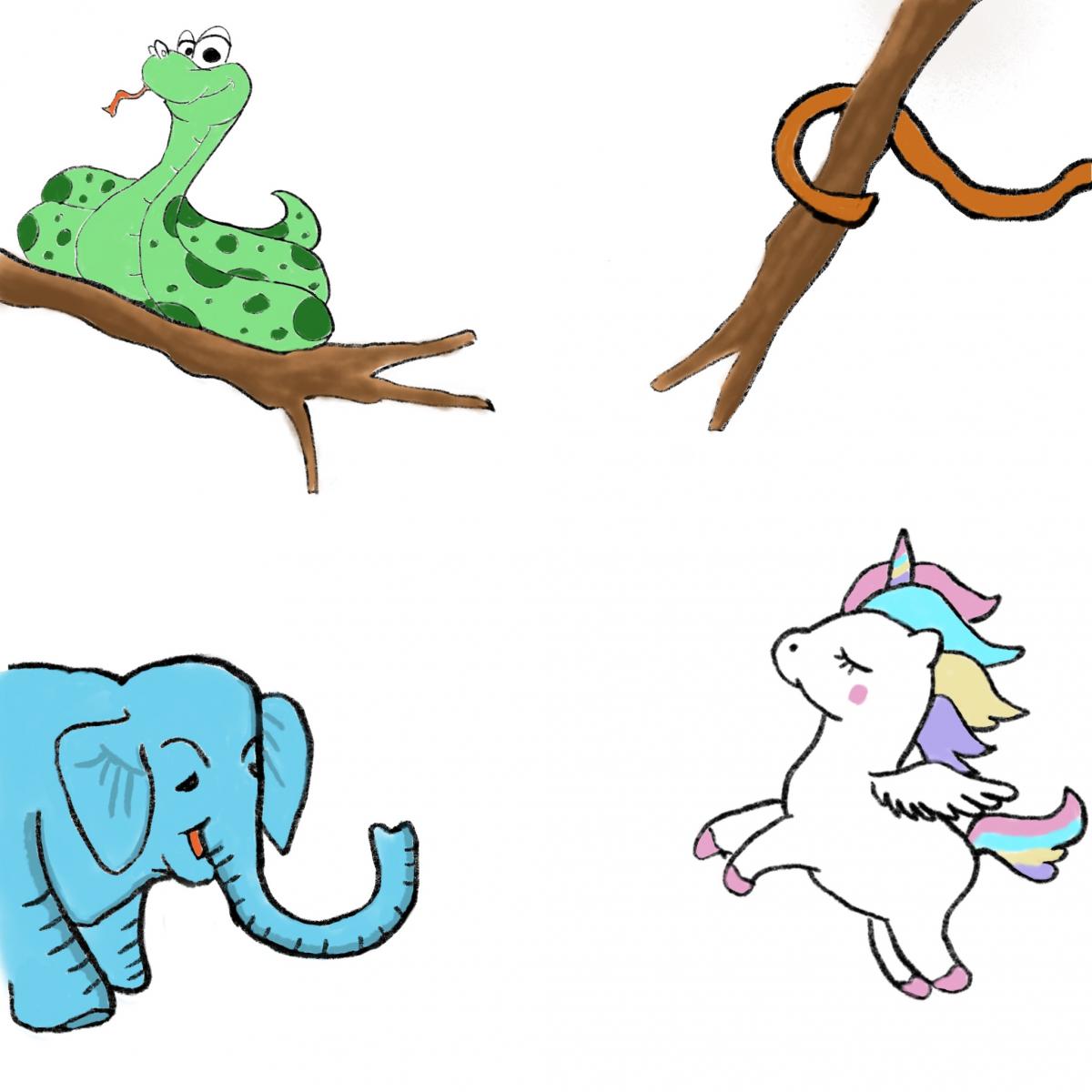 An illustration to accompany 'Sliver the Snake' written by Knocknagoney Primary School P4