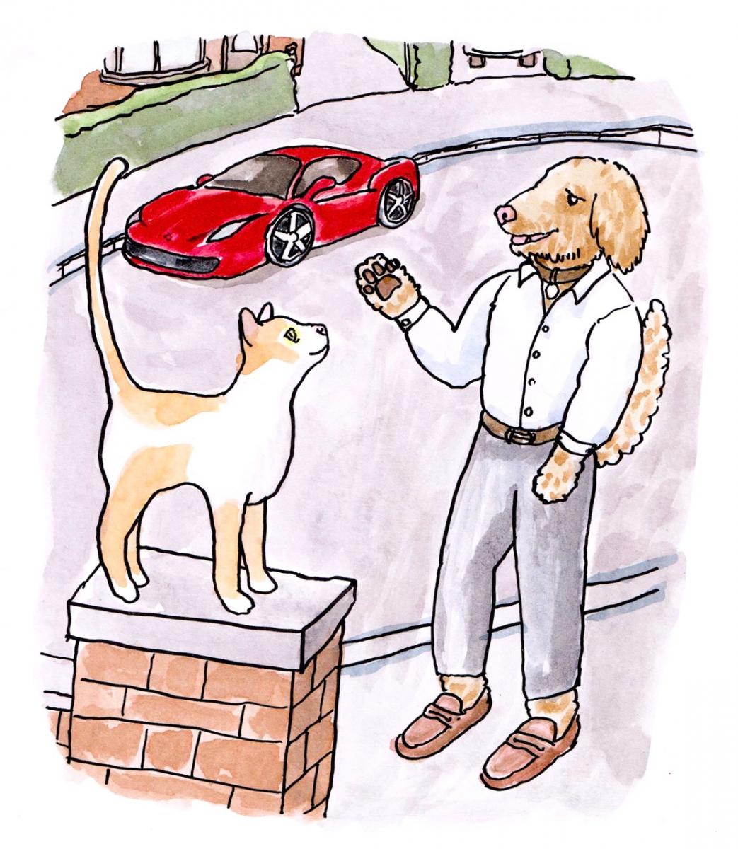 Illustration to accompany the story 'Norman was a Dog' written by Volunteer Mentor trainees at Fighting Words
